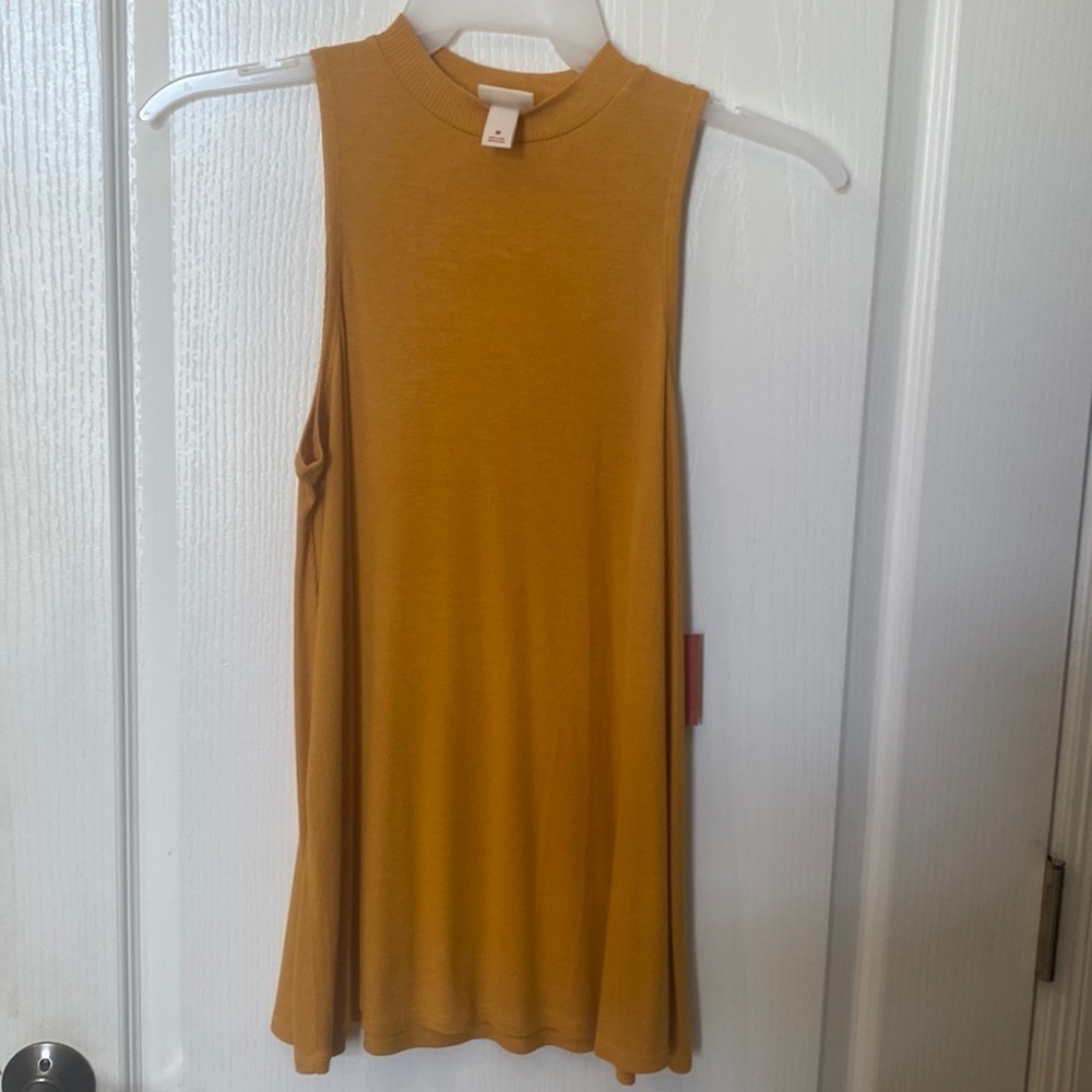 Mossimo supply company size M gold mock turtleneck sleeveless tank NWT